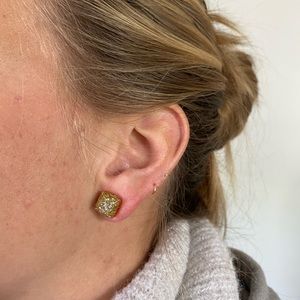 Kate Spade glitter gold studs
